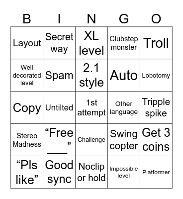 Recent Tab Bingo Card
