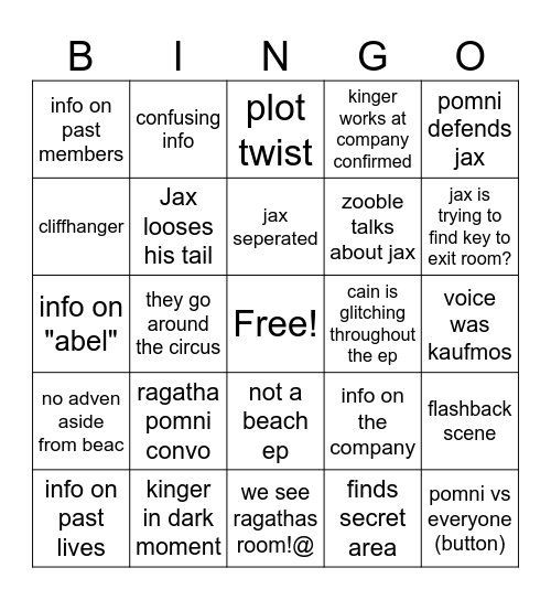 tdac Bingo Card