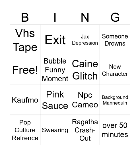 Tadc 7 Bingo Card