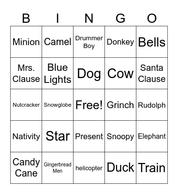 Christmas Hayride Bingo Card