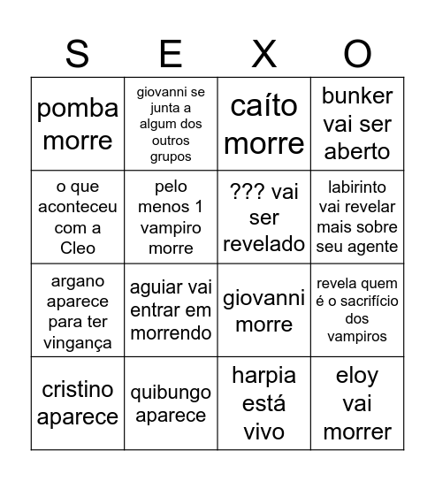 hexatombe ep 8 Bingo Card