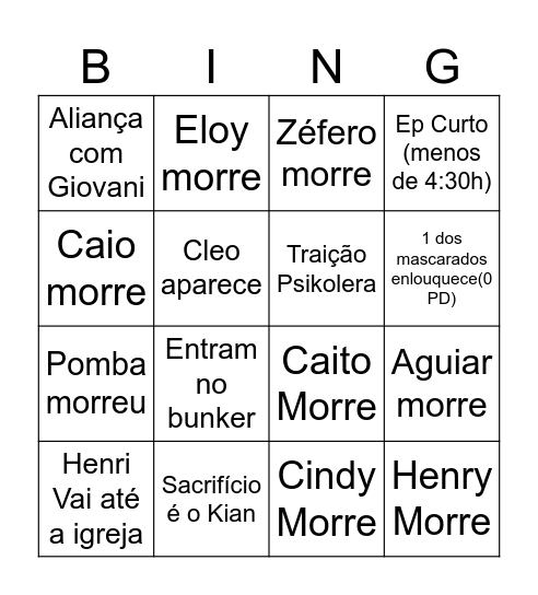 Ep 8 Hexatombe Bingo Card