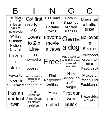 Fun Fact BINGO Card