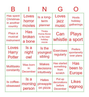 Find the Guest Who... Bingo Card