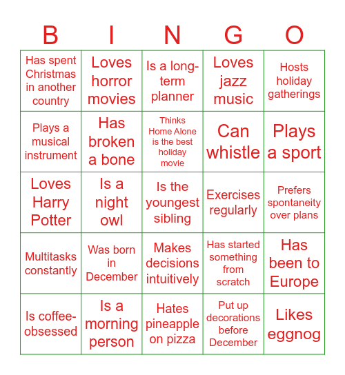 Find the Guest Who... Bingo Card