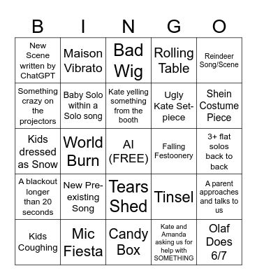 RHYTHMS BINGO Card