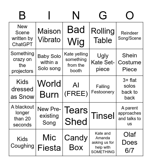 RHYTHMS BINGO Card