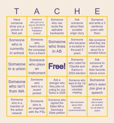 Tache4MA Bingo Card
