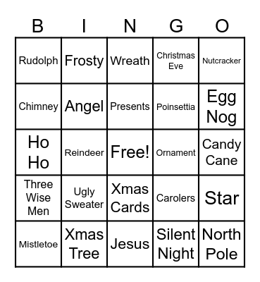 Christmas Bingo Card