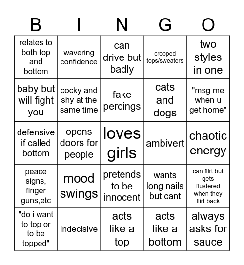 SWITCH BINGO Card
