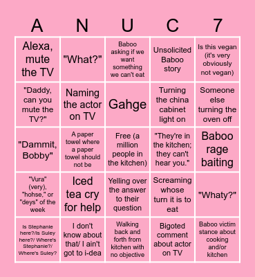Soffee Anuc7! Bingo Card