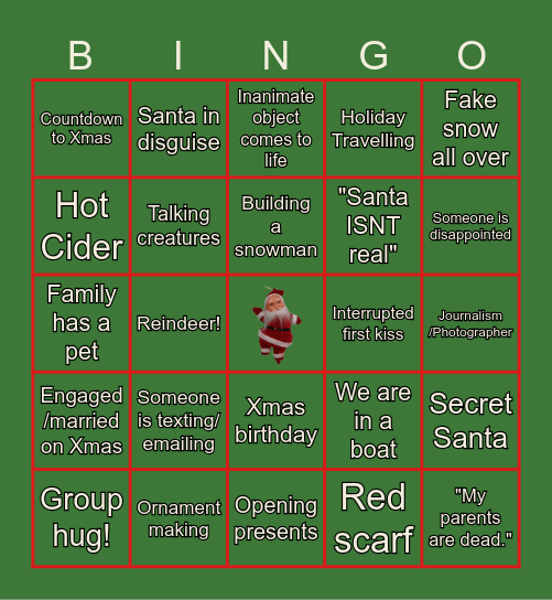 Christmas Movie Bingo Card