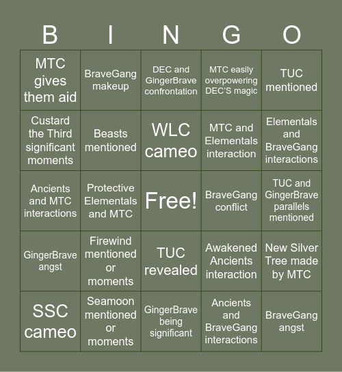 𝐌𝐓𝐂 𝐔𝐏𝐃𝐀𝐓𝐄 𝐁𝐈𝐍𝐆𝐎 Bingo Card