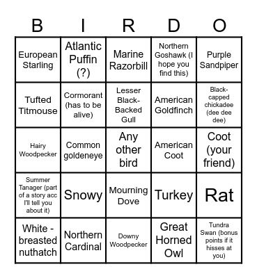 Winter Break Bingo Card