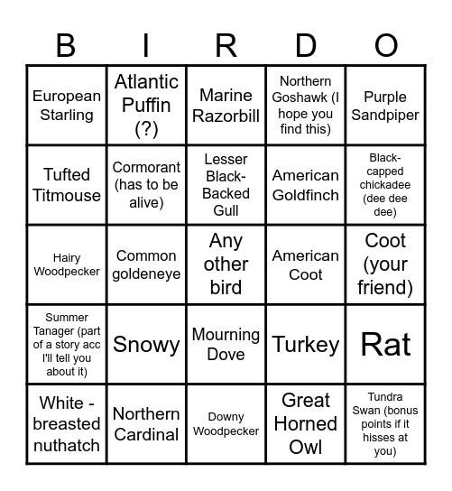 Winter Break Bingo Card
