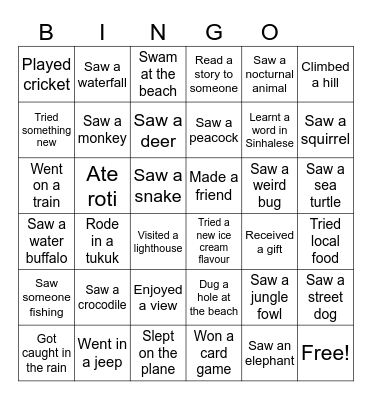 Holiday Bingo Card