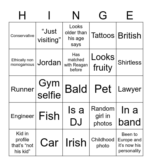 Hinge bingo Card