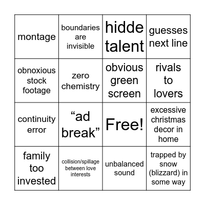 CHRISTMAS MOVIE Bingo Card