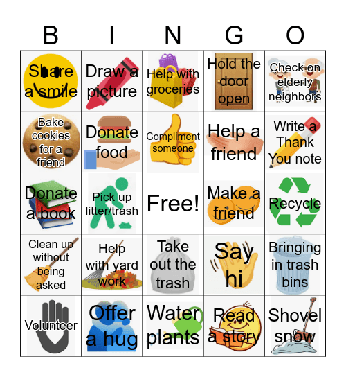 Good Neighbor Bingo Card