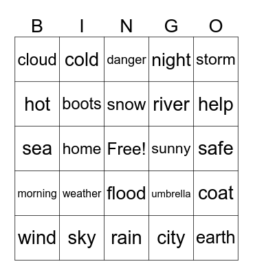 JHS 1 SDG 13 Bingo Card