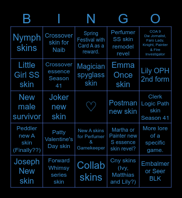 IDV 18/12 LiveStream Bingo Card