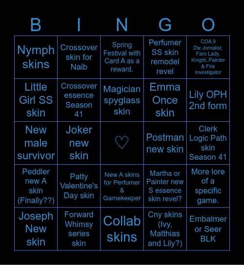 IDV 18/12 LiveStream Bingo Card