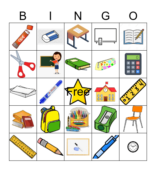 School Bingo Card