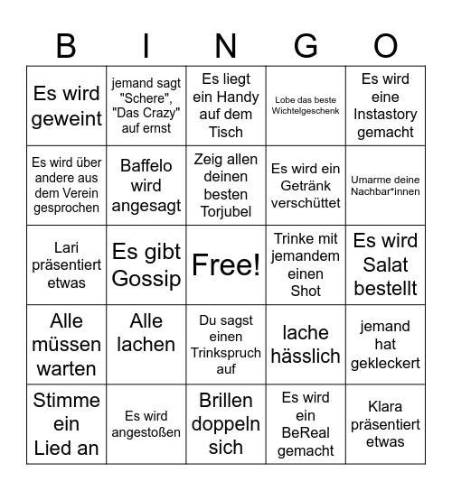 Weihnachtsfeierei Bingo Card