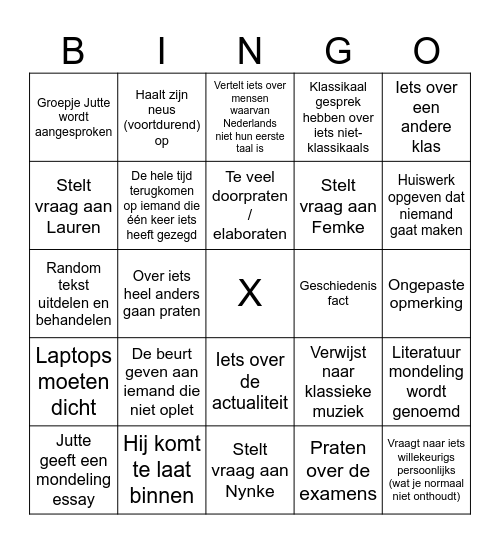 De MID bingo Card