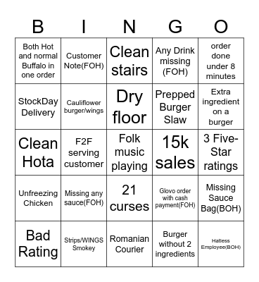 LeBab Bingo Card