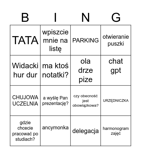 Average Frycz experience Bingo Card