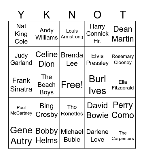 Classic Christmas Bingo Card