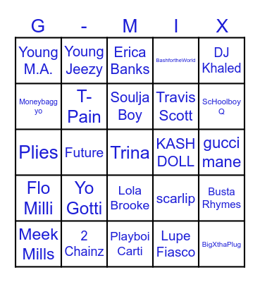g-mix Bingo Card
