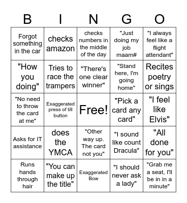 Rufus Bingo Card