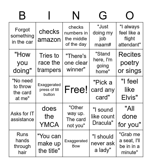 Rufus Bingo Card