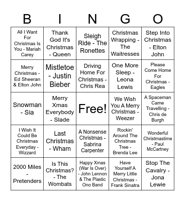 Christmas Disco Bingo @ The 5th Fiend! Bingo Card