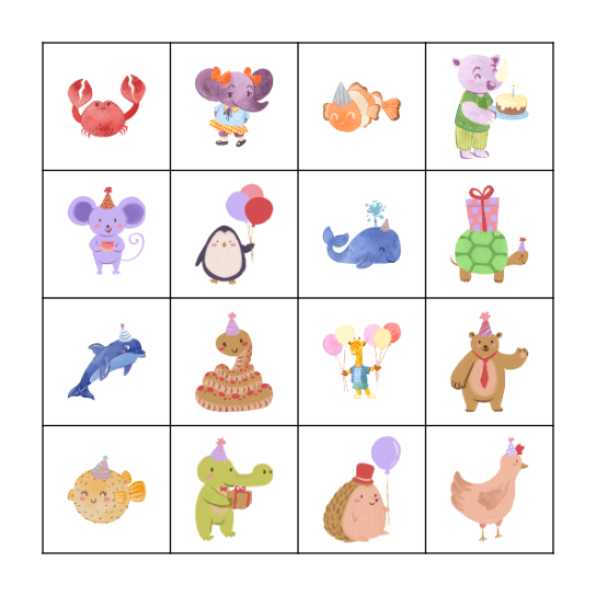 Noon Years Bingo Card