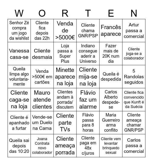 Worten Loulé 2025/2026 Bingo Card