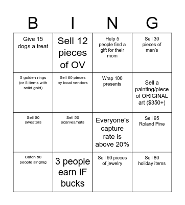 12 Days of Bingo Card
