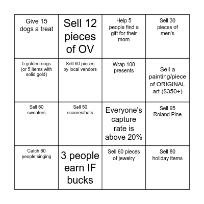 12 Days of Bingo Card