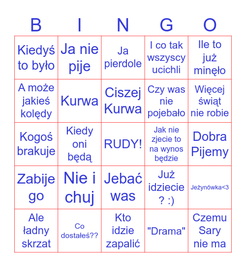 Wigilia 2025 Bingo Card