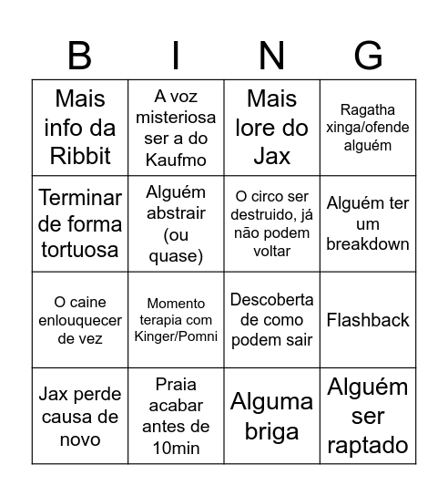 Tadc ep 7 Bingo Card