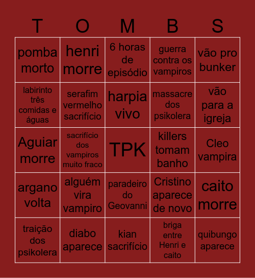 episódio 8 hexatomb Bingo Card