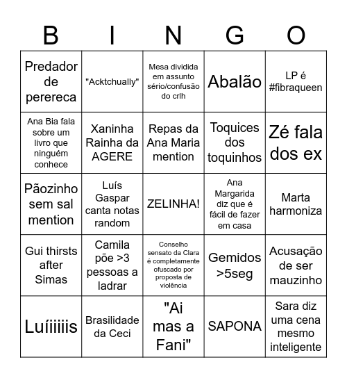 Kengas Bingo Card