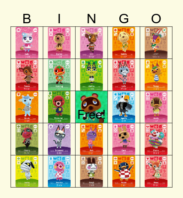 Animal crossing Bingo Card