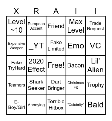 MM2 Bingo Card