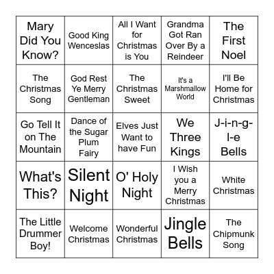 Christmas Singo Bingo Card