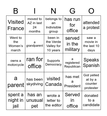 Get to Know You BINGO Card