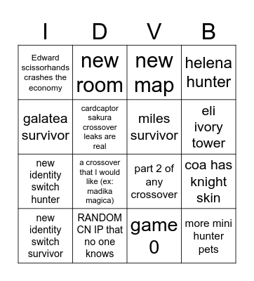 IDV BINGO Card
