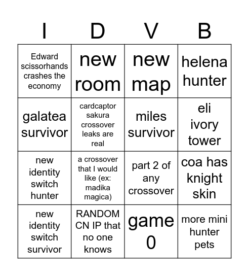 IDV BINGO Card